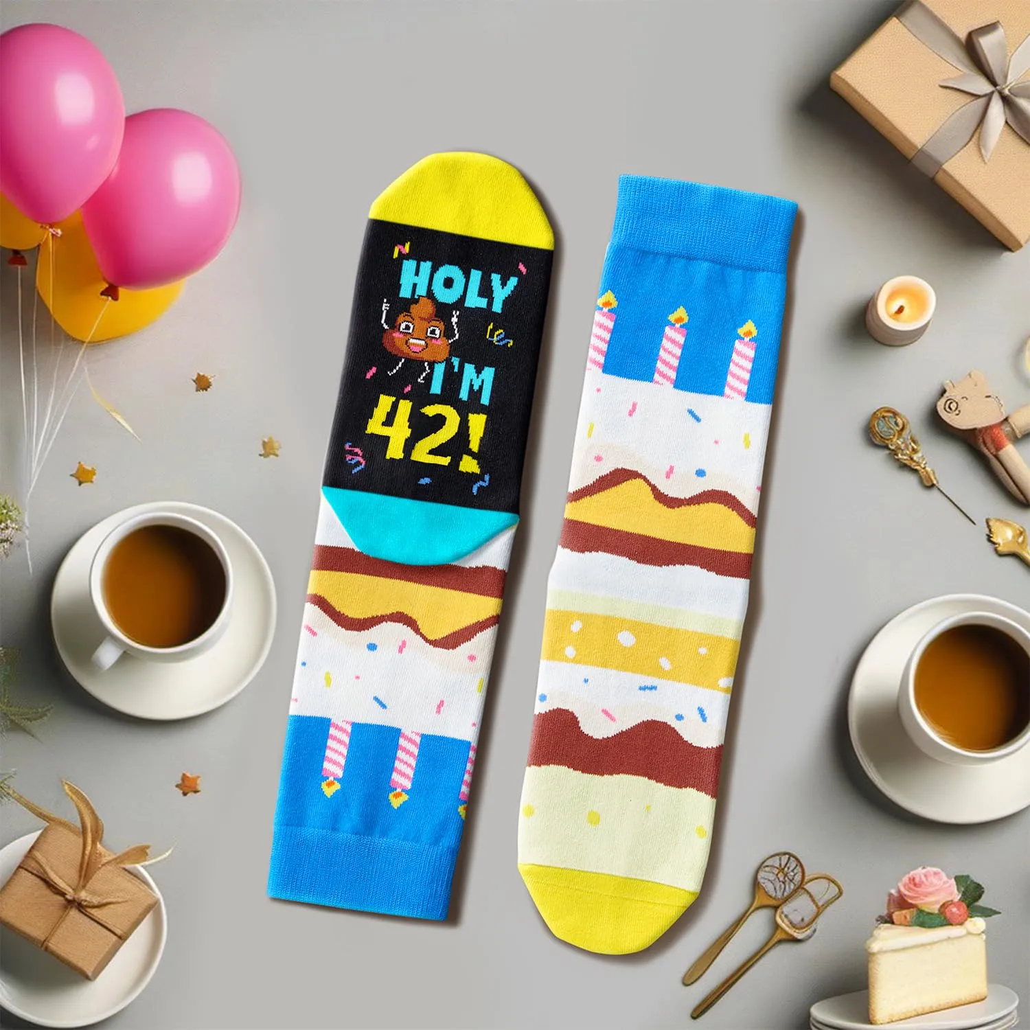 42 Year Old Birthday Gifts for Middle Aged Men Women, Best Gifts for 42 Year Old Man Woman, 42nd Birthday Gifts for Him Her, 42nd Birthday Socks