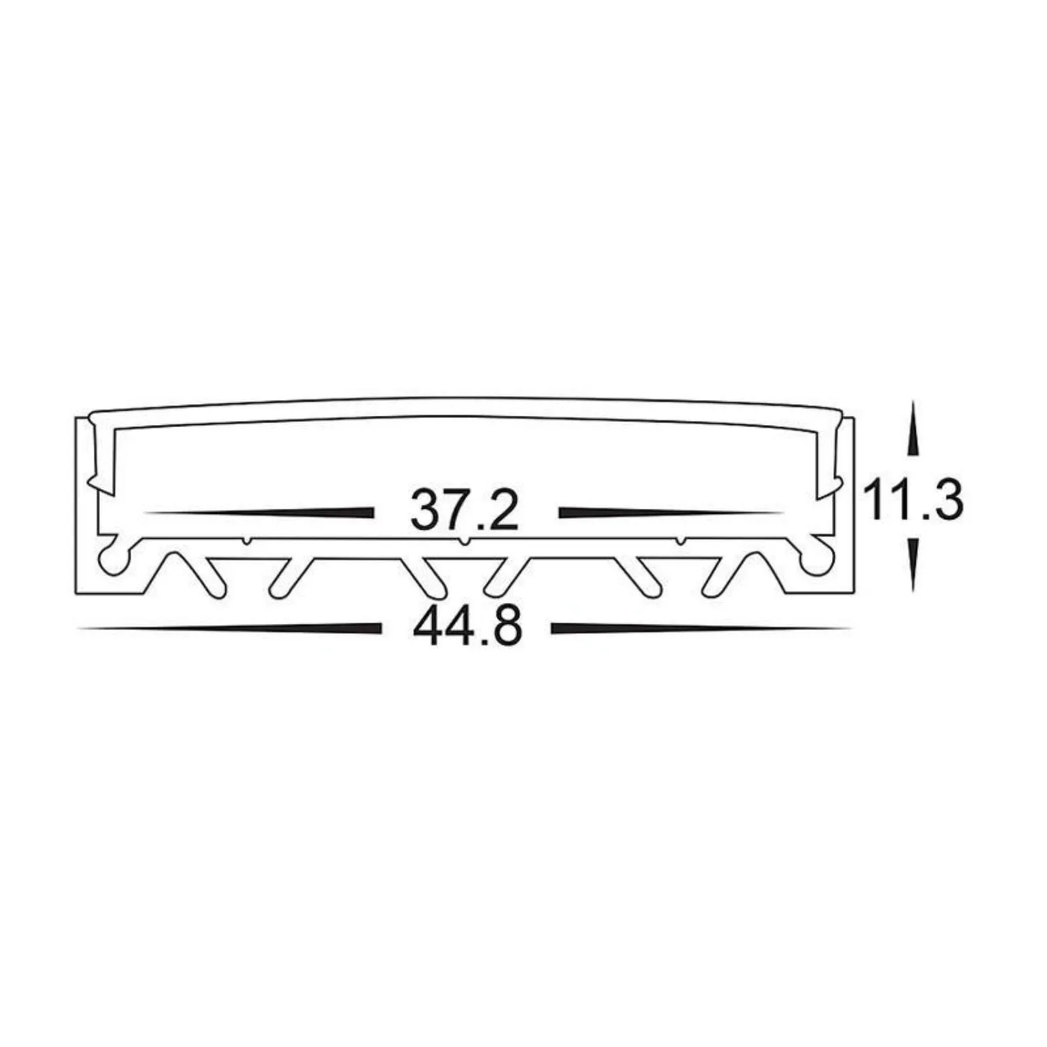 45mm x 11mm Silver Square Large Shallow LED Profile Havit Lighting - HV9693-4511