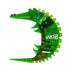 A Crocodile Named Growl Brooch