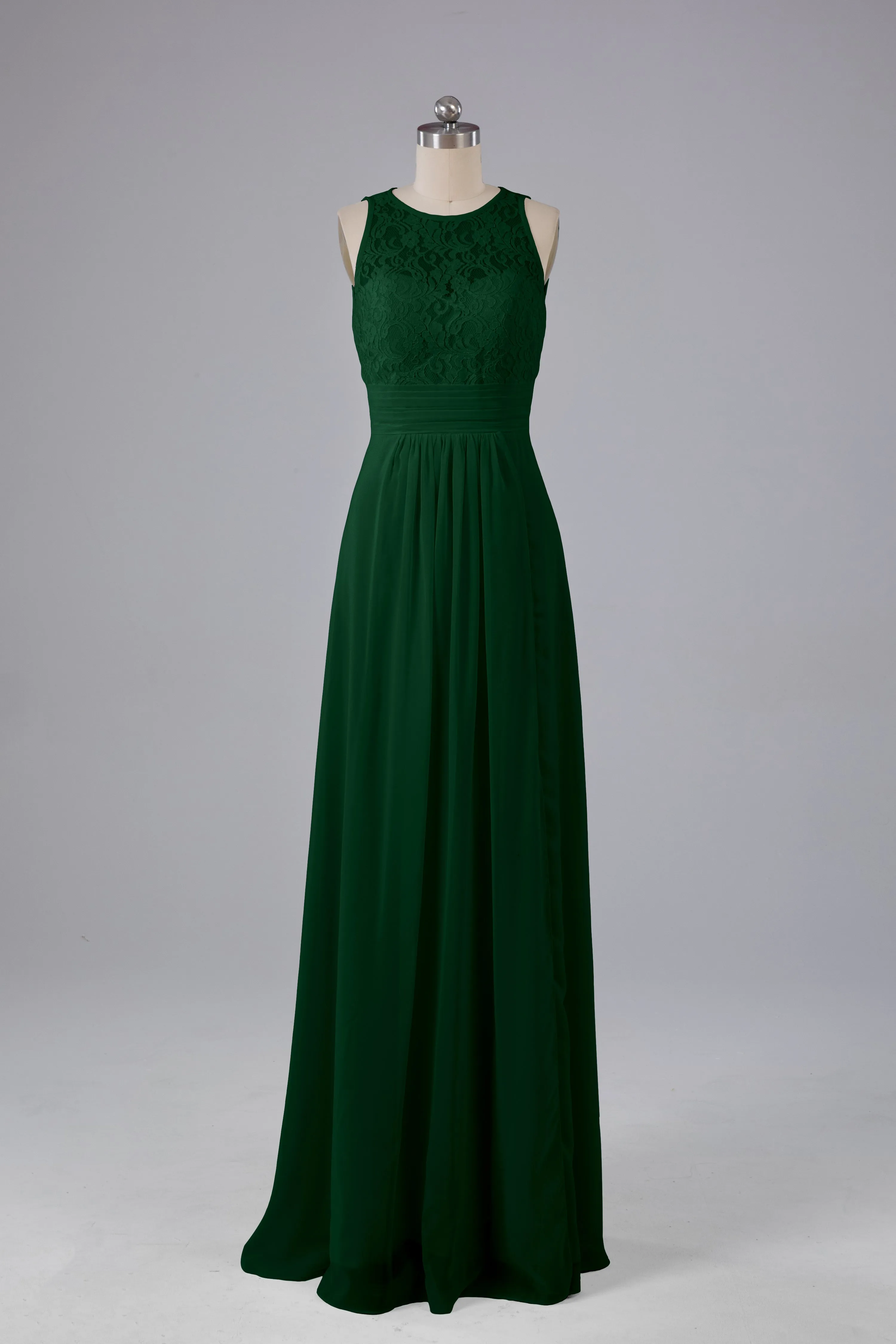 A Line Keyhole Floor Length Bridesmaid Dresses