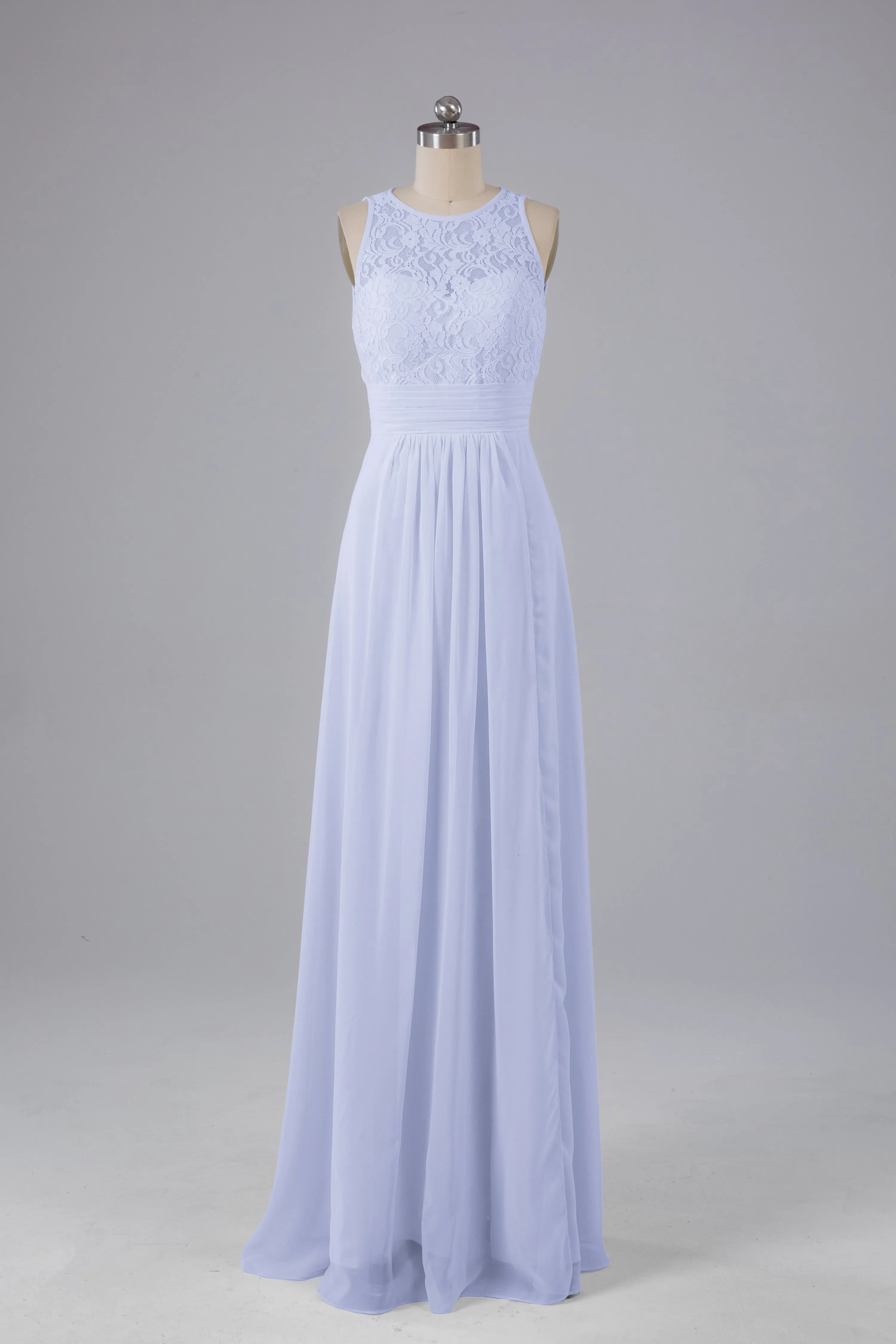 A Line Keyhole Floor Length Bridesmaid Dresses