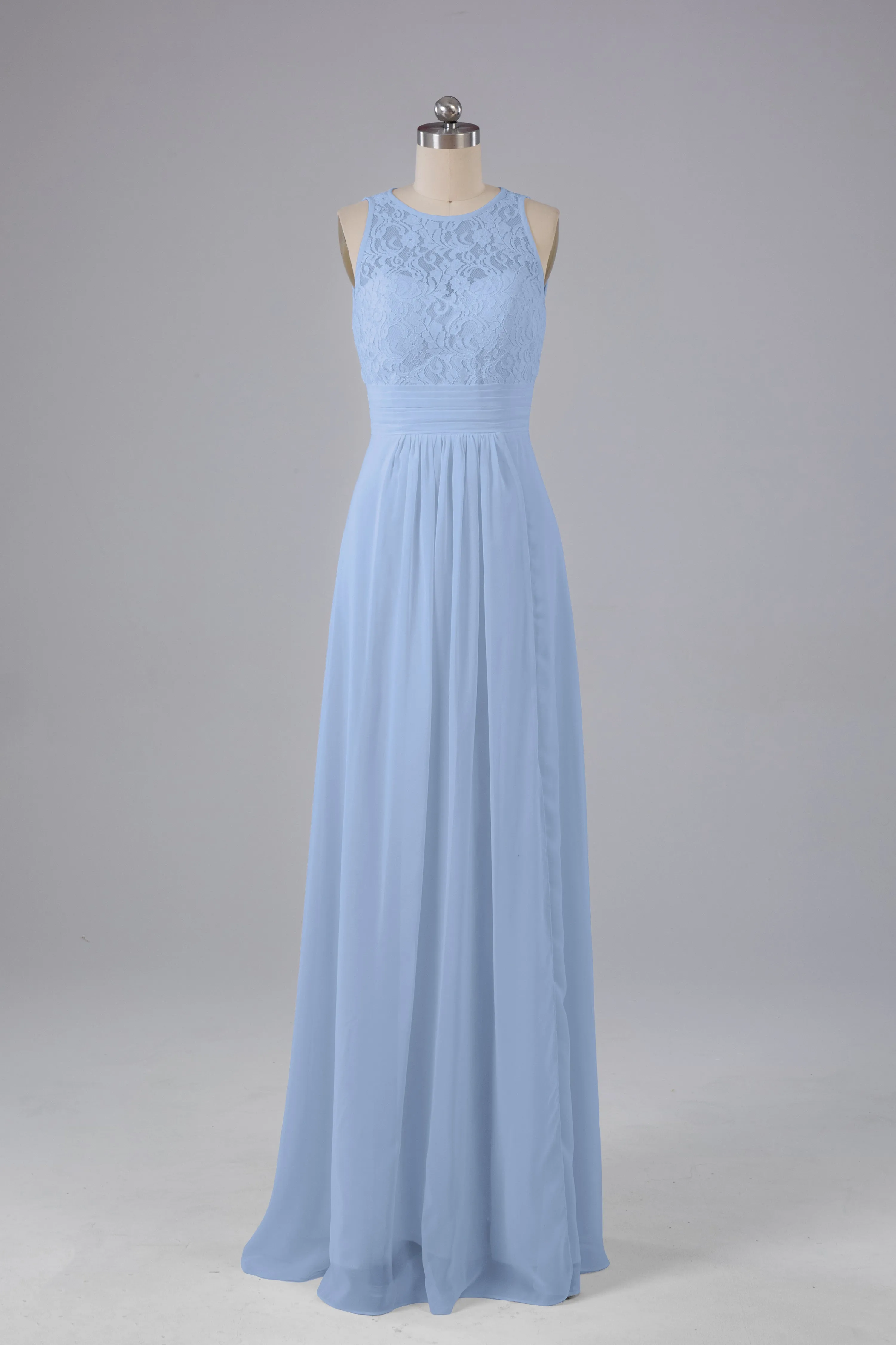 A Line Keyhole Floor Length Bridesmaid Dresses