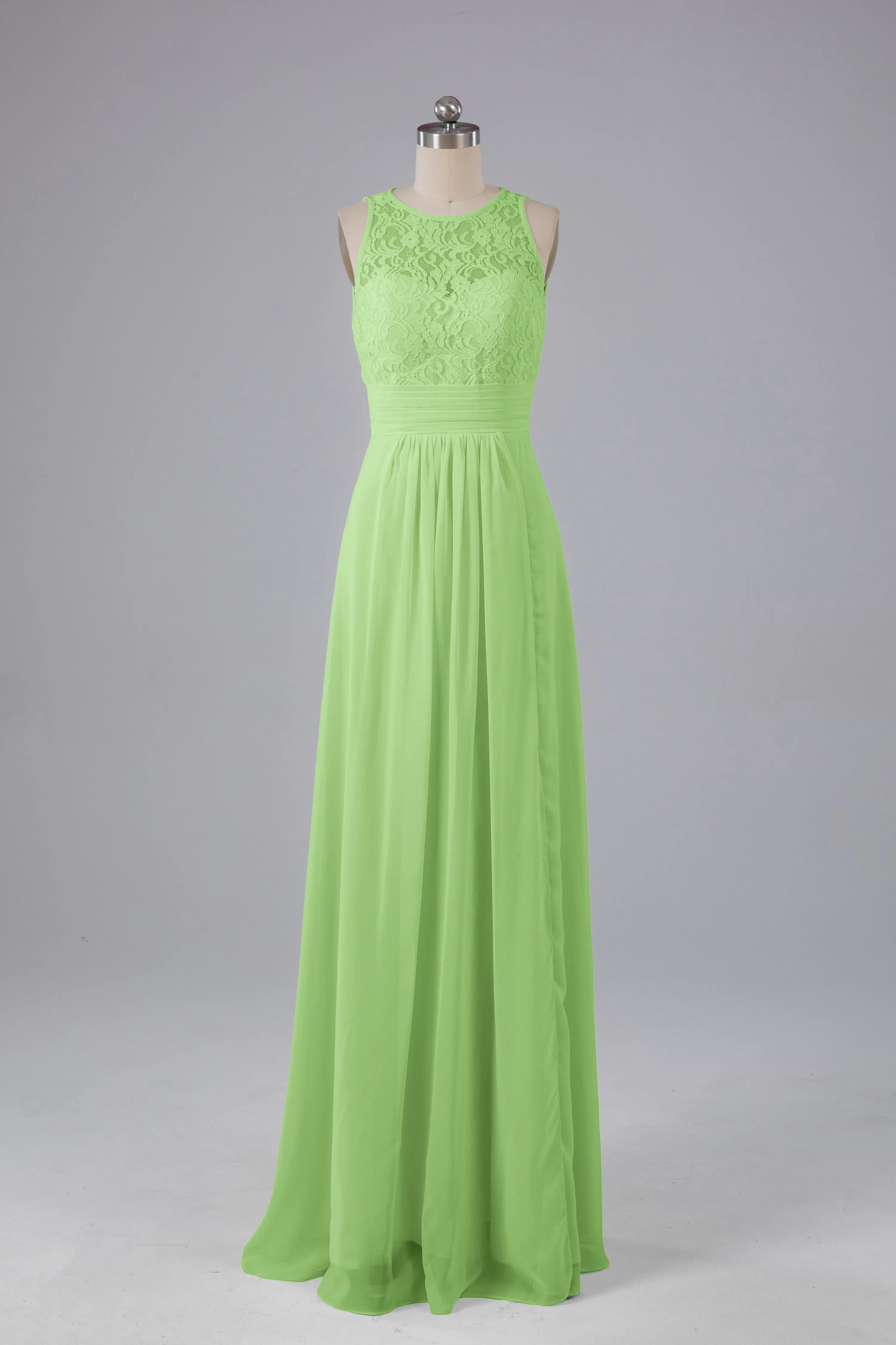 A Line Keyhole Floor Length Bridesmaid Dresses