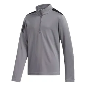 adidas Junior 3-Stripe 1/2 Zip Pullover - Grey Three