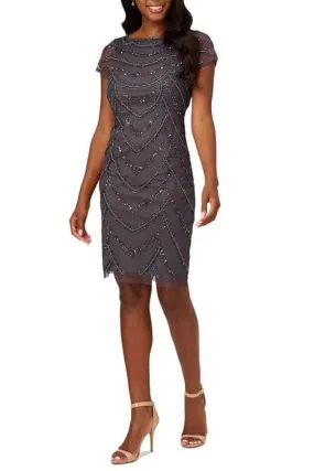 Adrianna Papell AP1E210784 - Bateau Neck Beaded Formal Dress