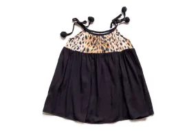 Animal Print Pom Pom Dress for Girls | Leolina