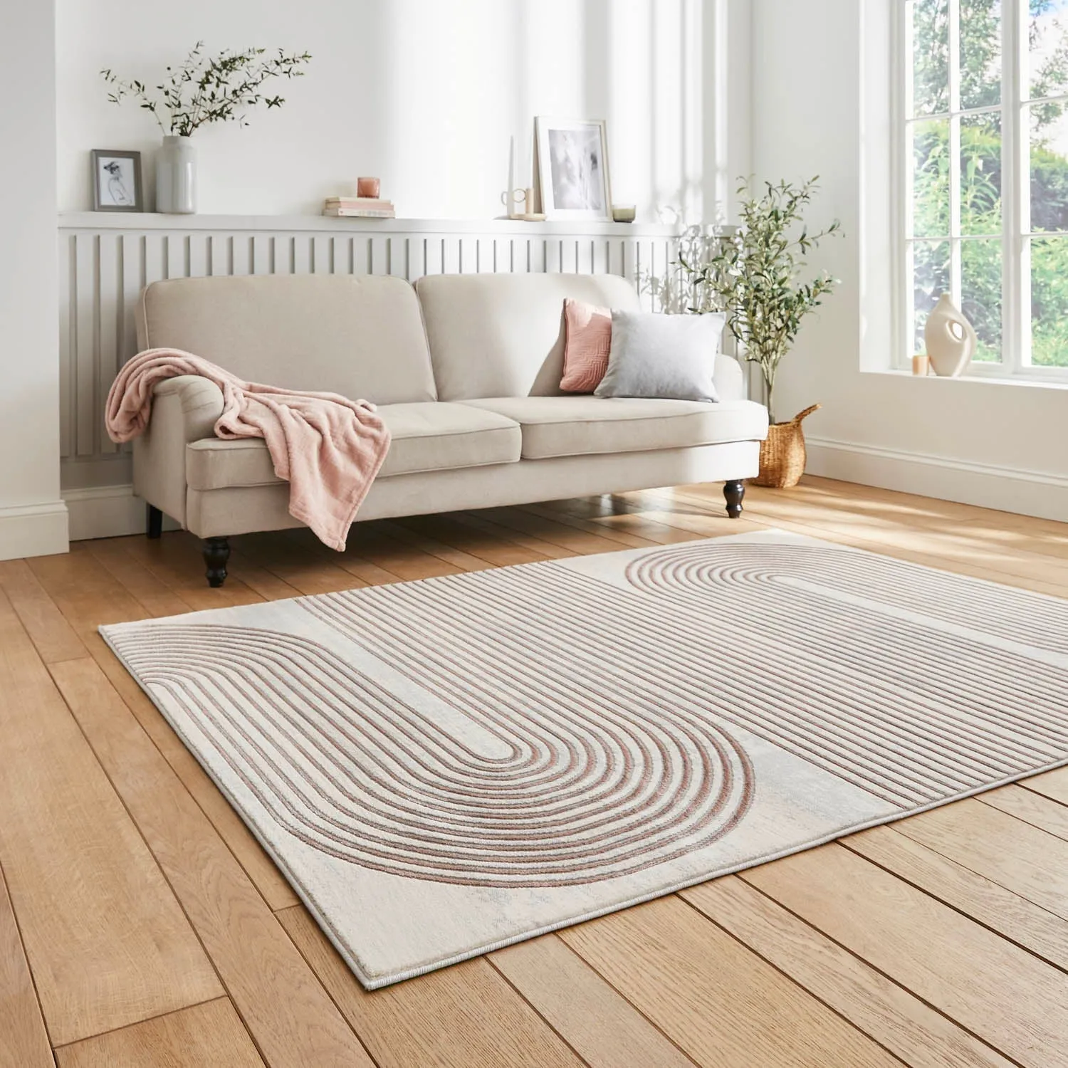 Apollo 2683 Grey/Rose Rug