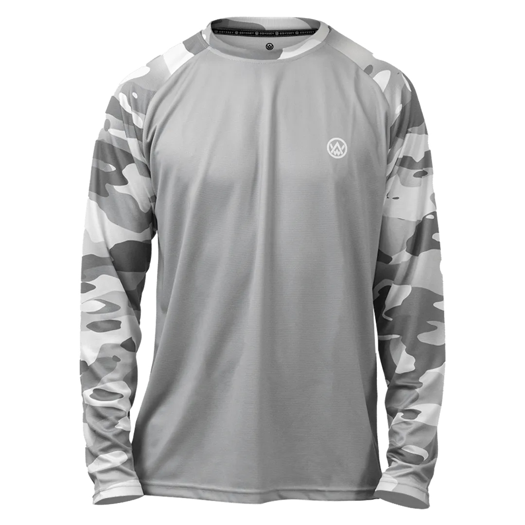 Arctic Camo Long Sleeve MTB Jersey (Sleeves Only Design)