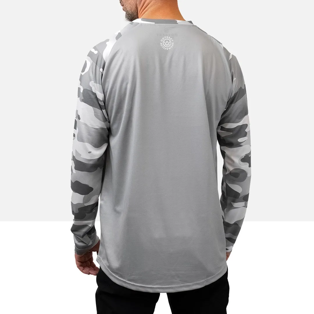 Arctic Camo Long Sleeve MTB Jersey (Sleeves Only Design)