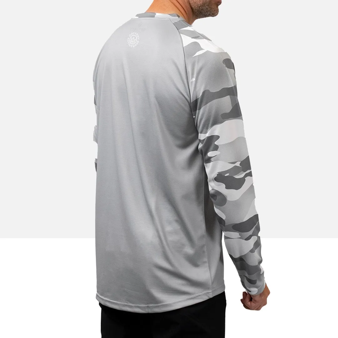 Arctic Camo Long Sleeve MTB Jersey (Sleeves Only Design)