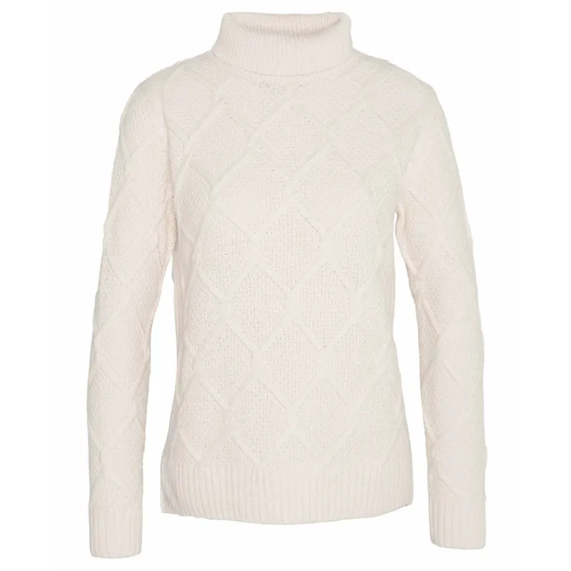 Barbour Burne Ladies Roll Neck Jumper - Ecru