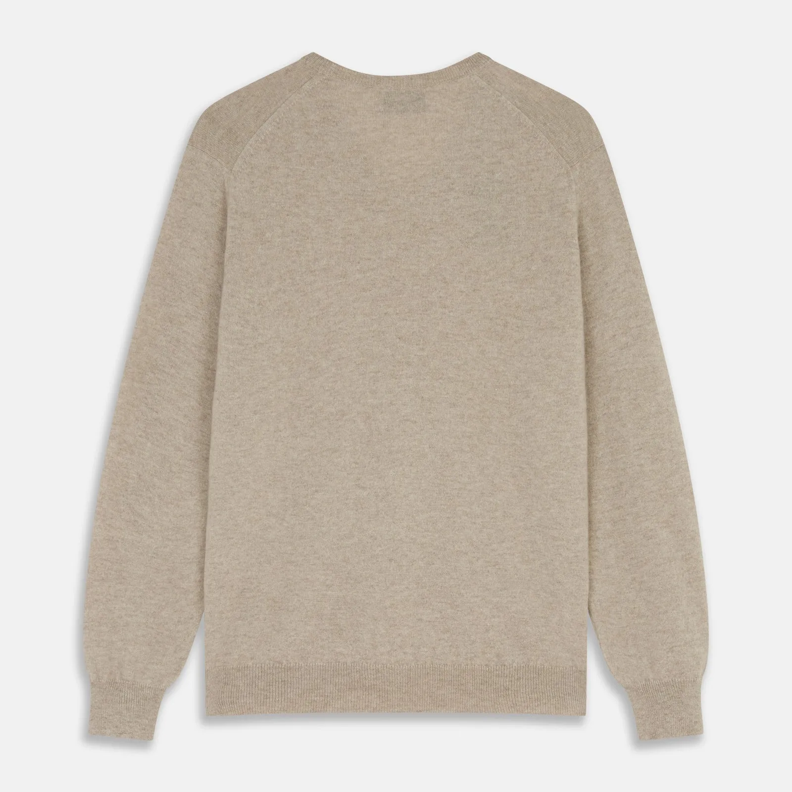 Beige Cashmere Paden V-Neck Jumper