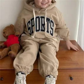 Beige Sports Hoodie & Joggers Set