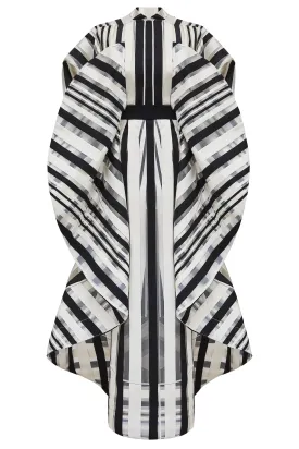 Black, Cream and Transparent Striped "Pogona" Dress