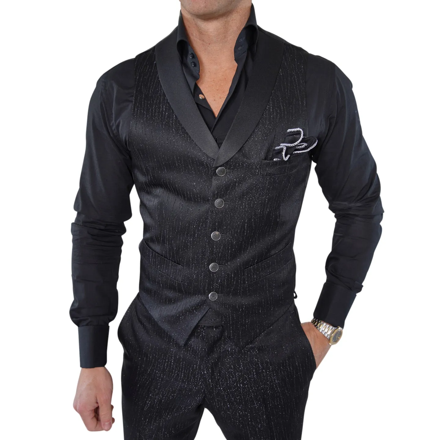 Black Graphite Pantera Ciottoli Waistcoat @ The Vault