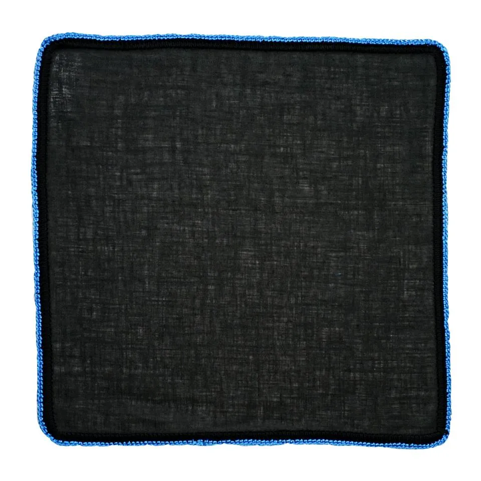 Black Raso with Aqua Flake Signature Border