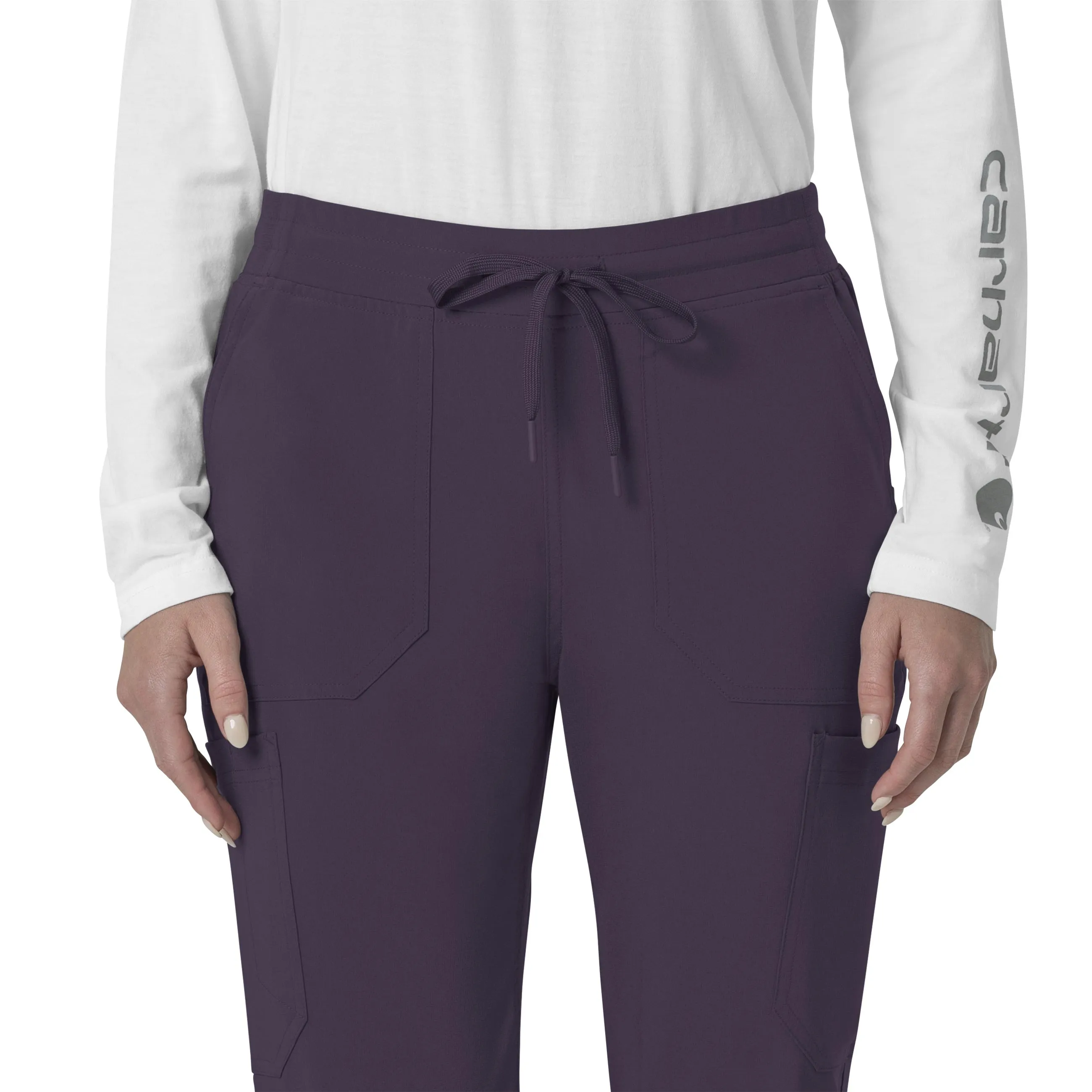 Carhartt Force Cross-Flex Women's Cargo Jogger Scrub Pant - Black Plum