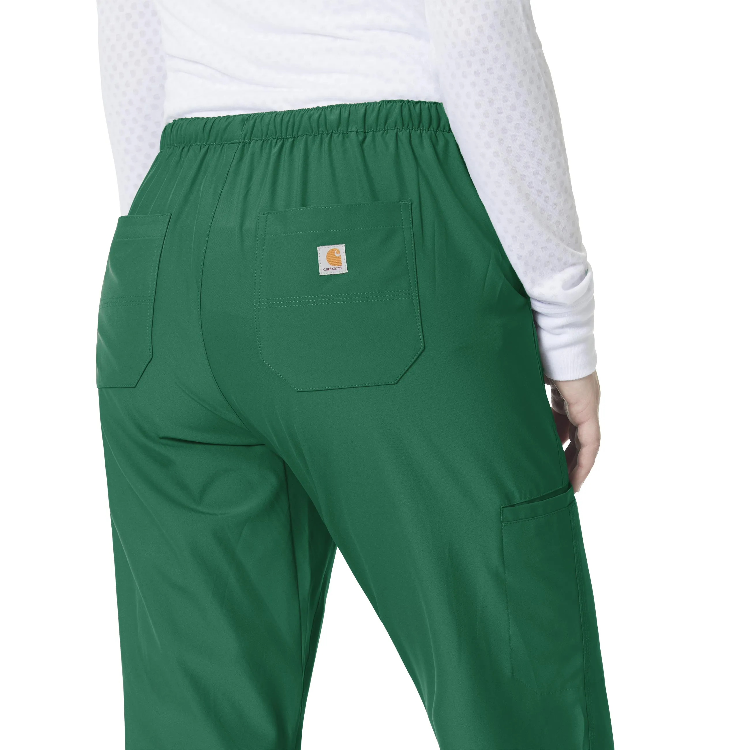 Carhartt Force Liberty Women's Flat Front Straight Leg Scrub Pant - Hunter Green