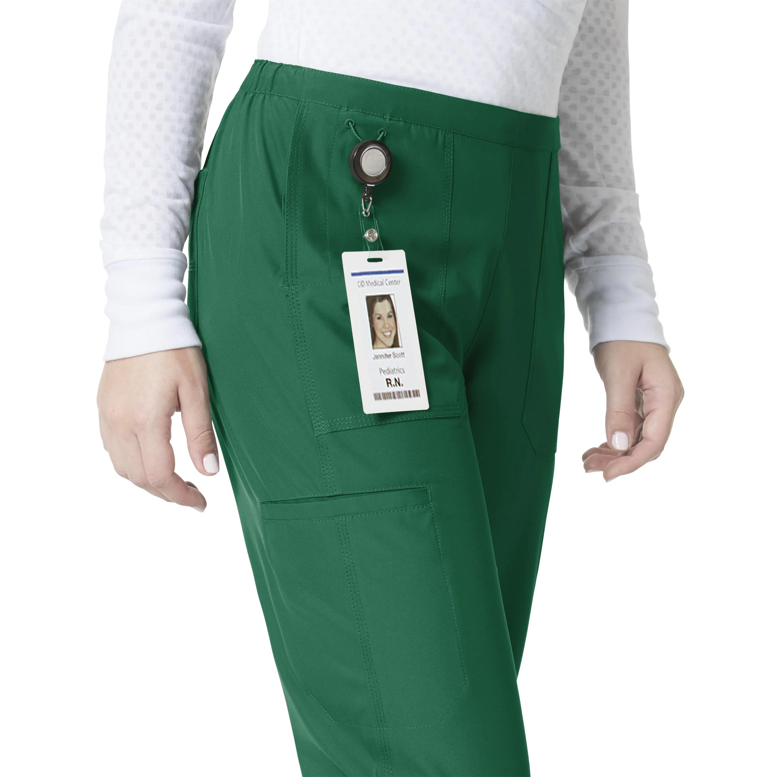 Carhartt Force Liberty Women's Flat Front Straight Leg Scrub Pant - Hunter Green