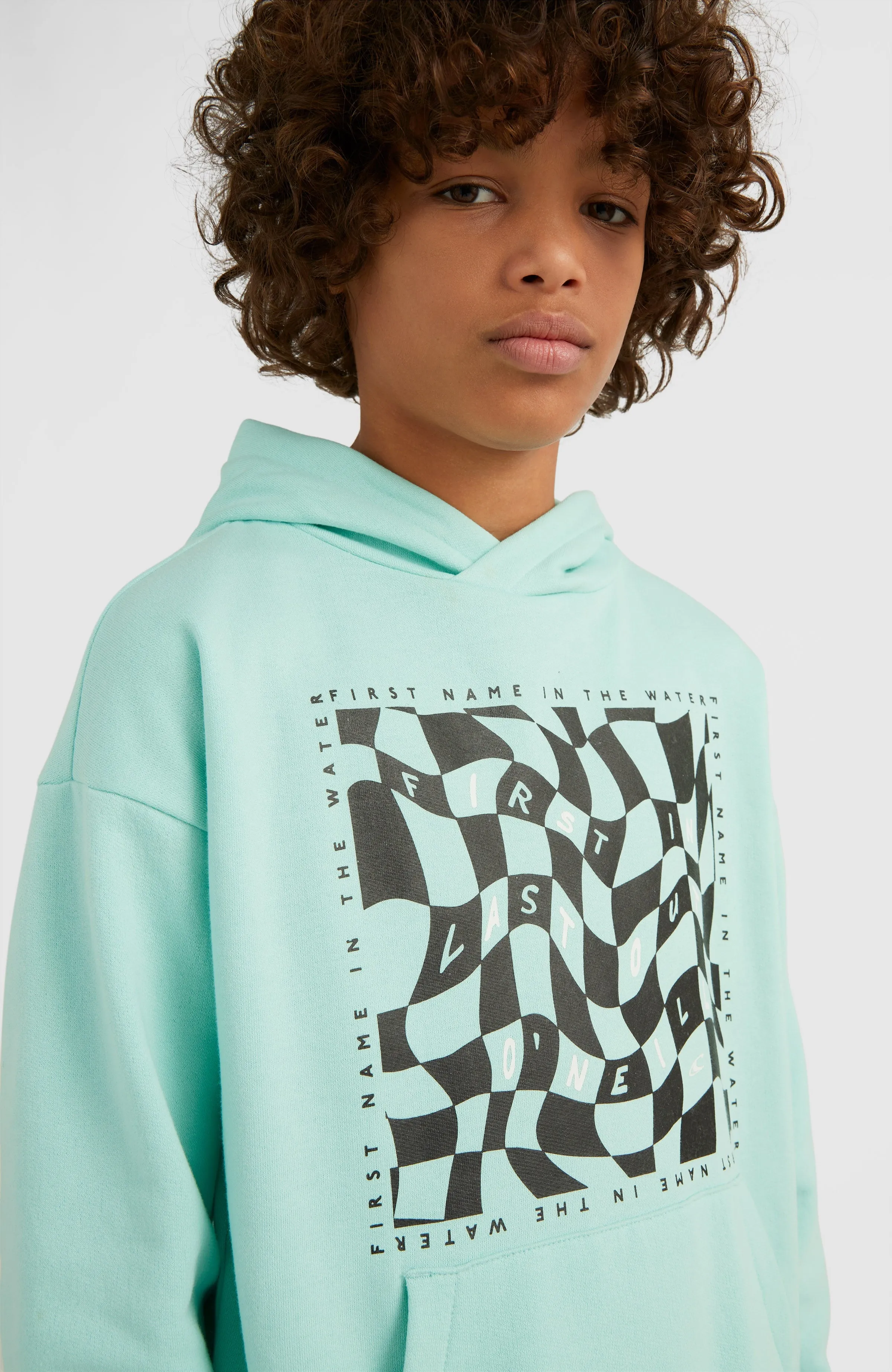 Checker Hoodie | Beach Glass