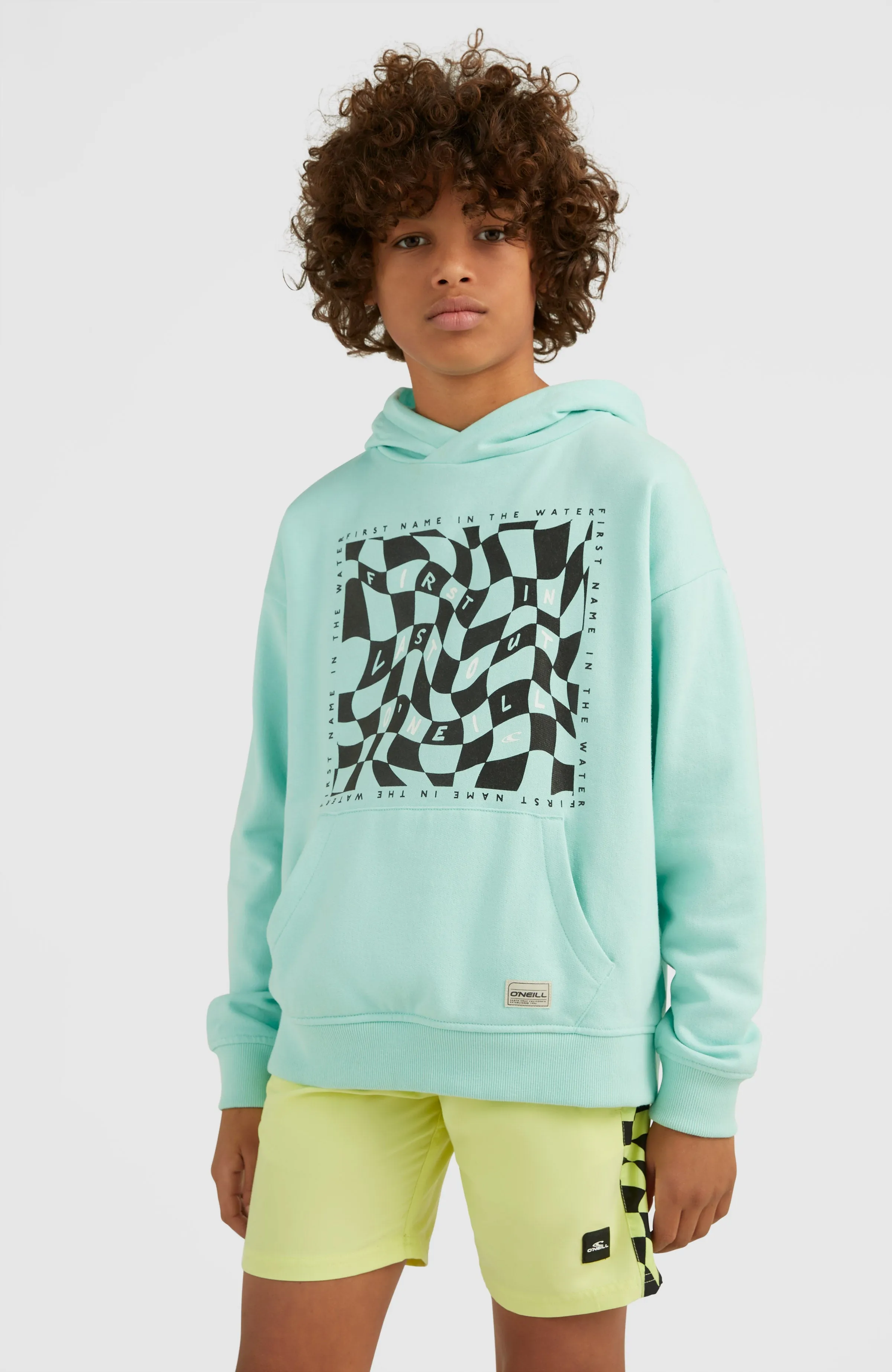 Checker Hoodie | Beach Glass