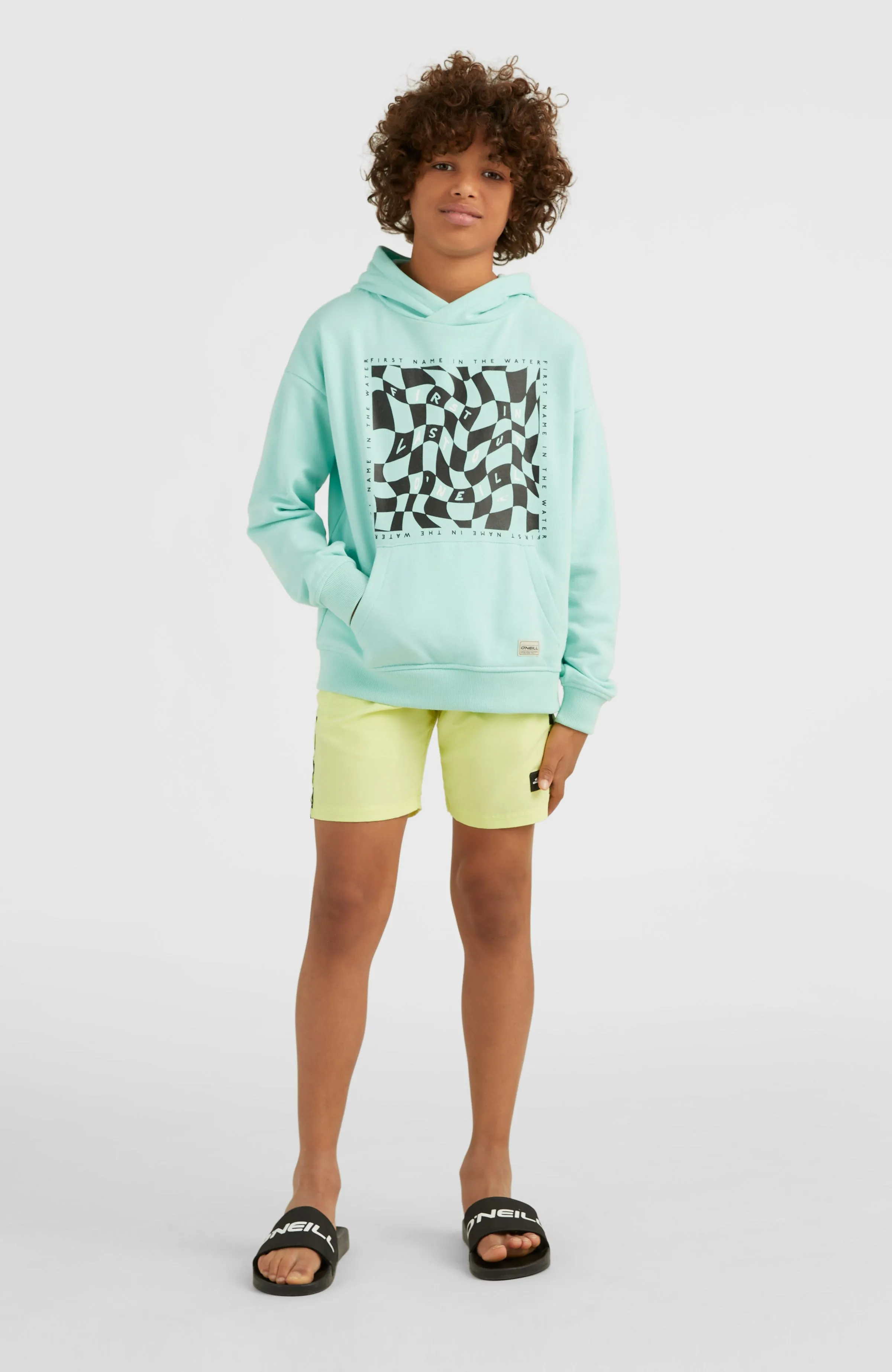 Checker Hoodie | Beach Glass