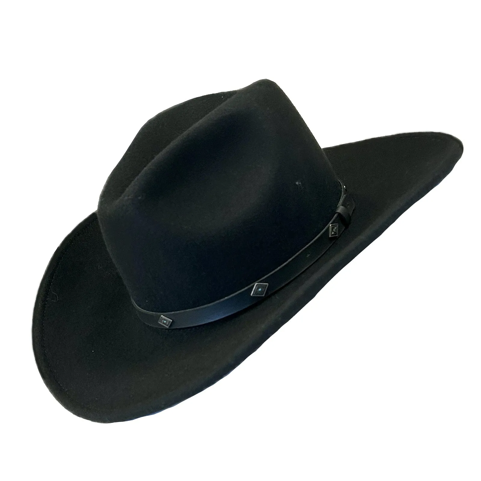 Crushable Black Felt Magic Pinch Western Cowboy Hat