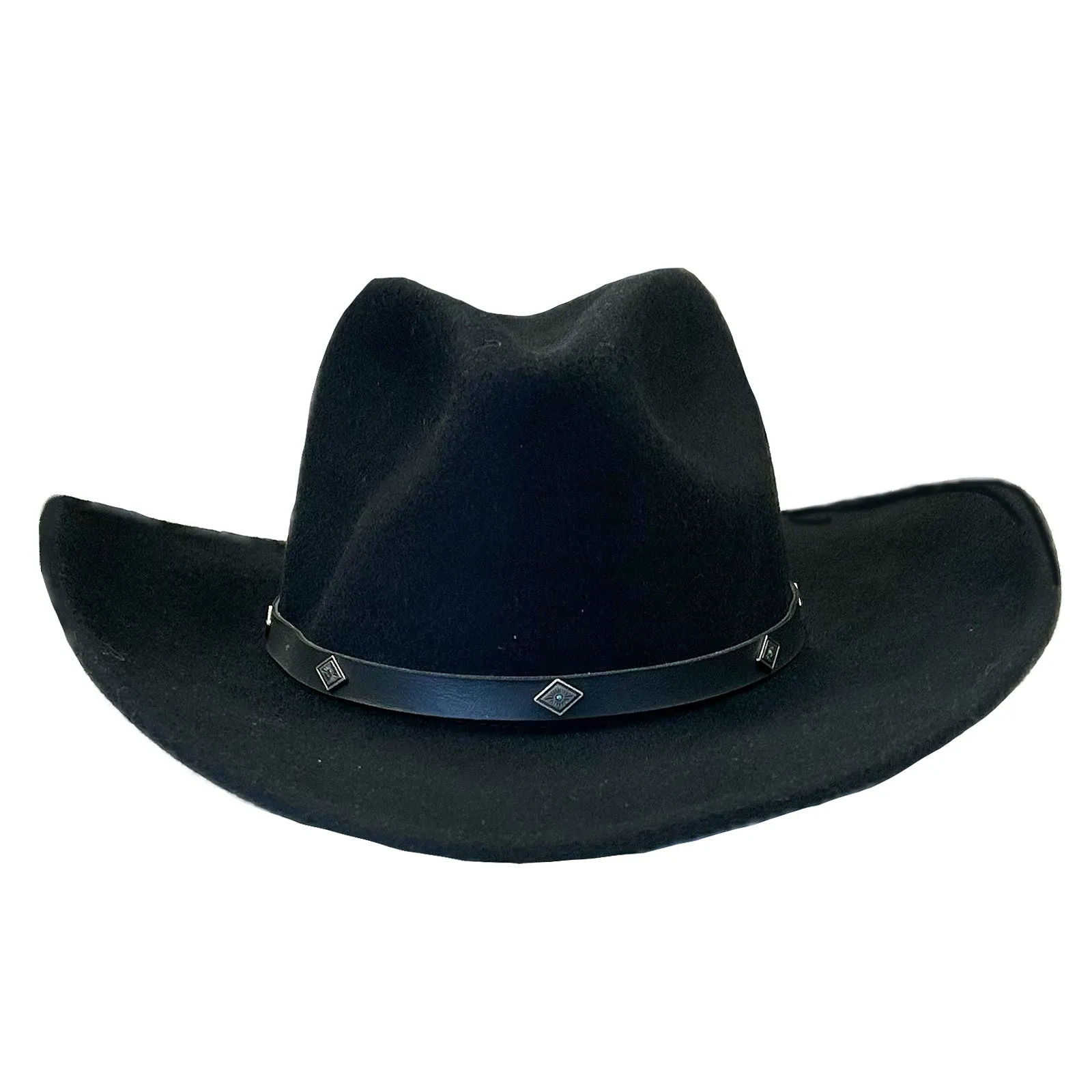 Crushable Black Felt Magic Pinch Western Cowboy Hat