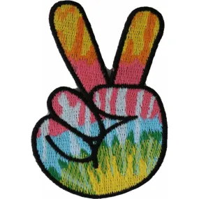 Daniel Smart Colorful Peace Fingers Hand Sign Patch, 2 x 3 inches