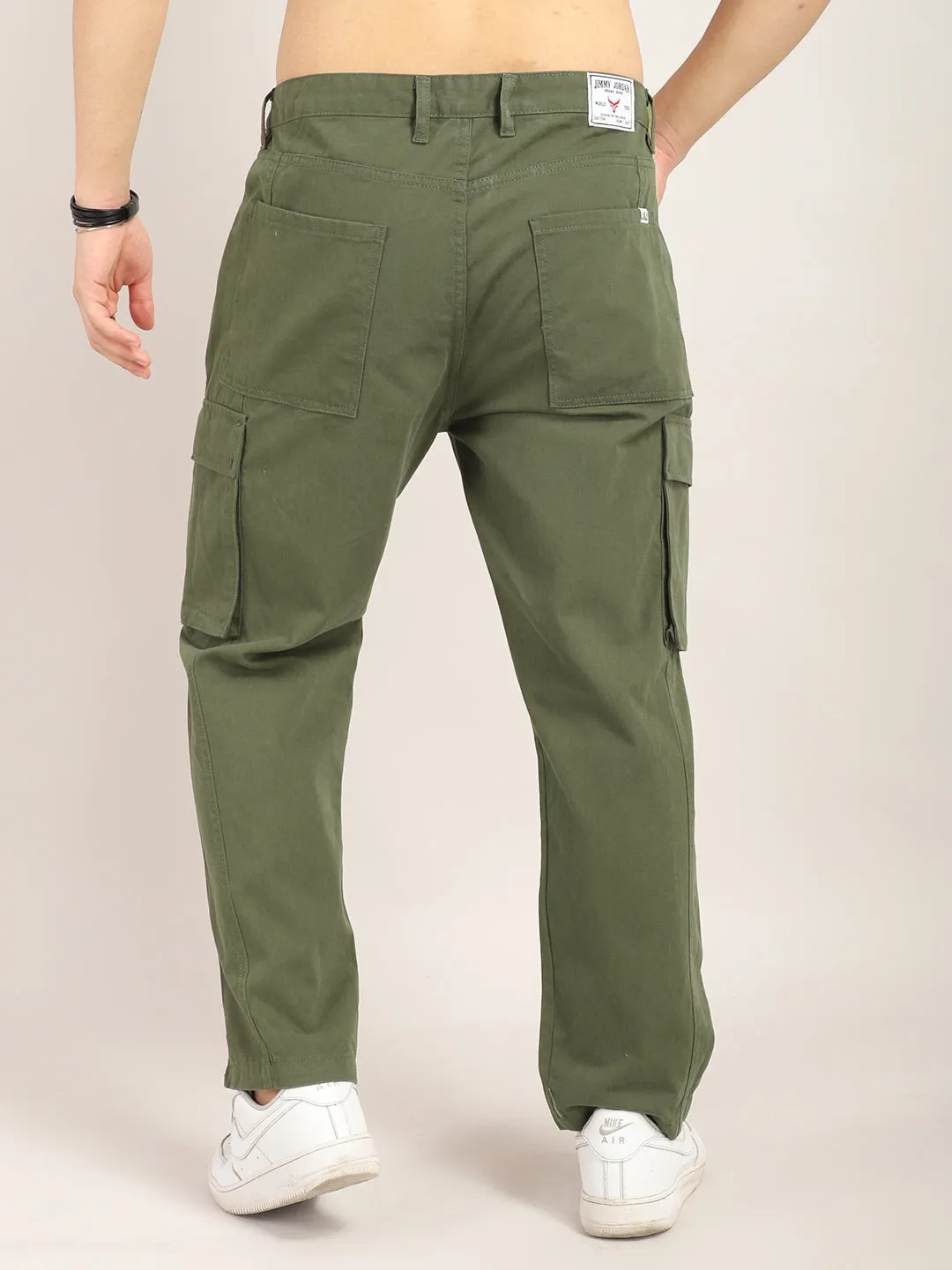 Drippy Olive Cotton Twill Plus Size Cargo