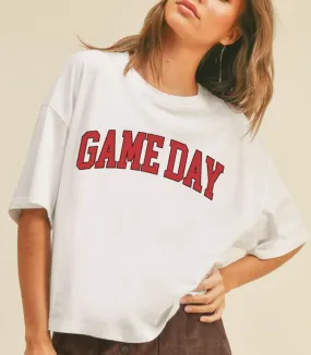 Game Day Short Sleeve Cropped Graphic Tee