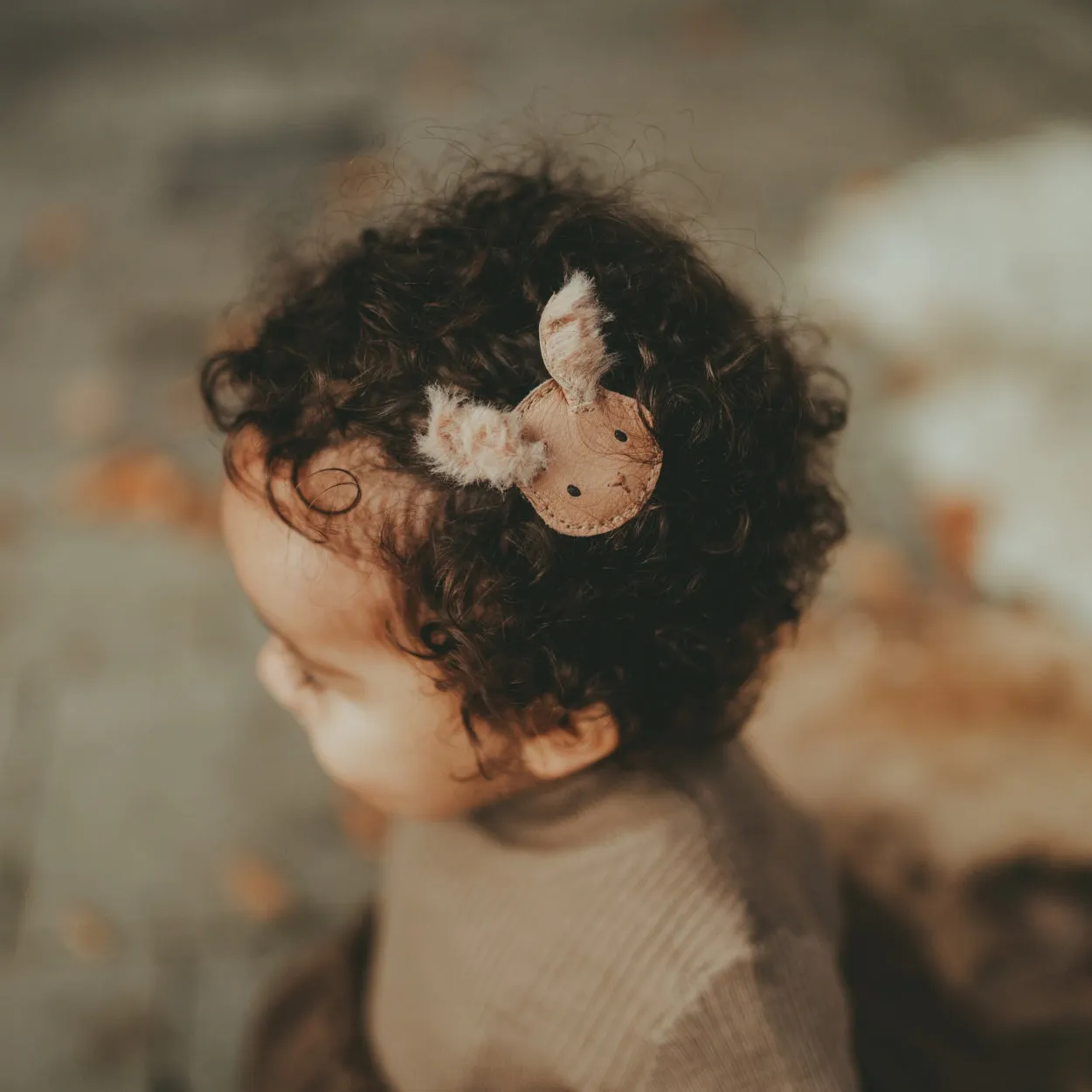 Josy Exclusive Hairclip | Fluffy Bunny | Light Rust Leather