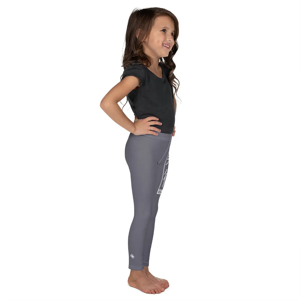 Kid's Girls Yoga Pants Workout Leggings Jiu-Jitsu 019 - Charcoal