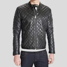 Kyler Black Quilted Leather Jacket