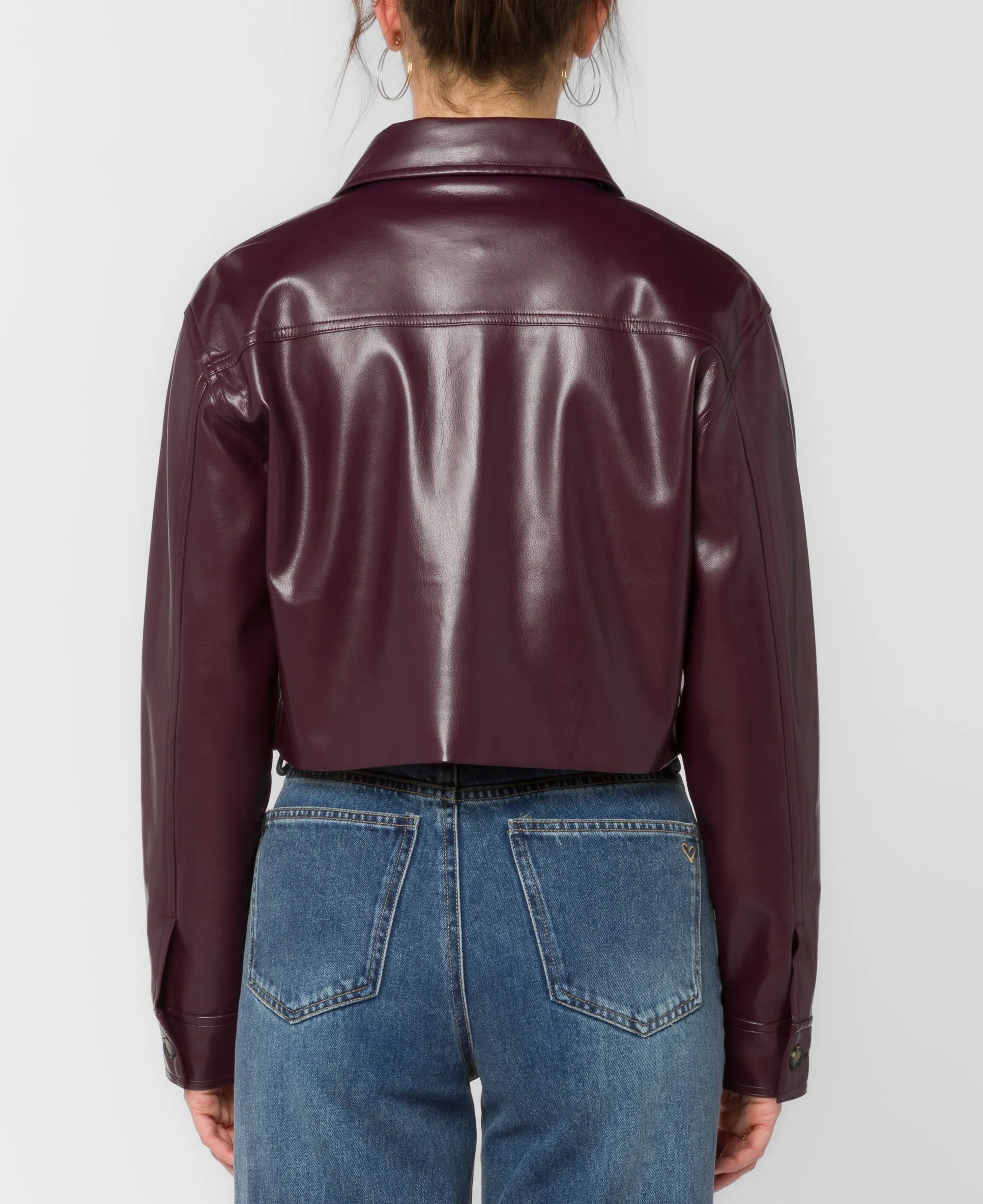 Milani Cropped Pleather Jacket By Velvet Heart