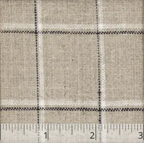 Natural, Black, & Ivory Crossbar Checked Linen- $14.00 yd.