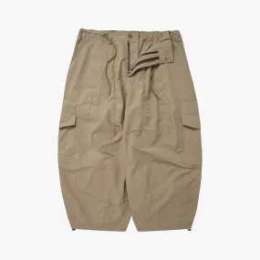 NYLON CARGO BALLOON PANTS - BEIGE