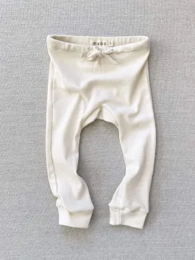 organic cotton drawstring leggings - natural