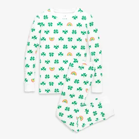 Organic PJ set in lucky clovers