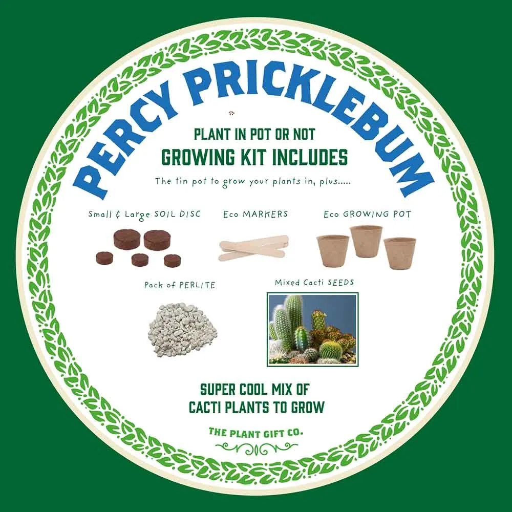 Percy Pricklebum Cactus Growing Kit by The Plant Gift Co.