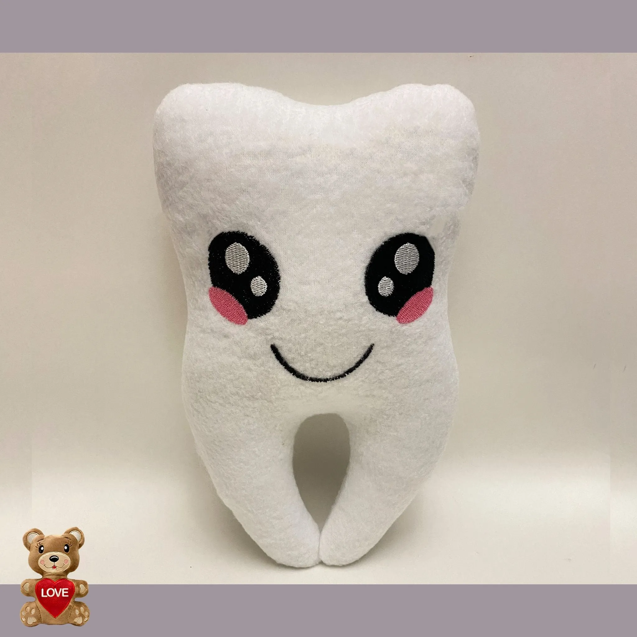 Personalised embroidery Plush Soft Toy Tooth - Custom Gifts For Children