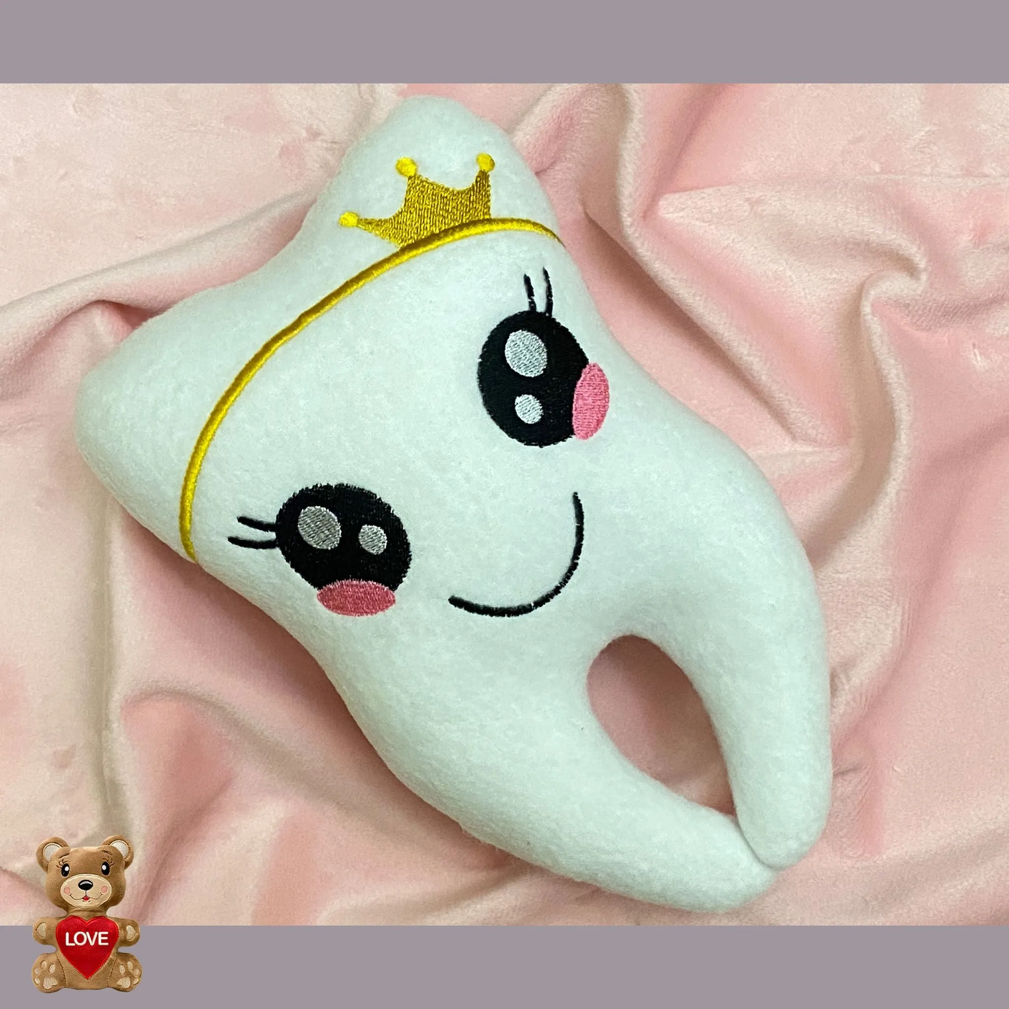 Personalised embroidery Plush Soft Toy Tooth - Custom Gifts For Children