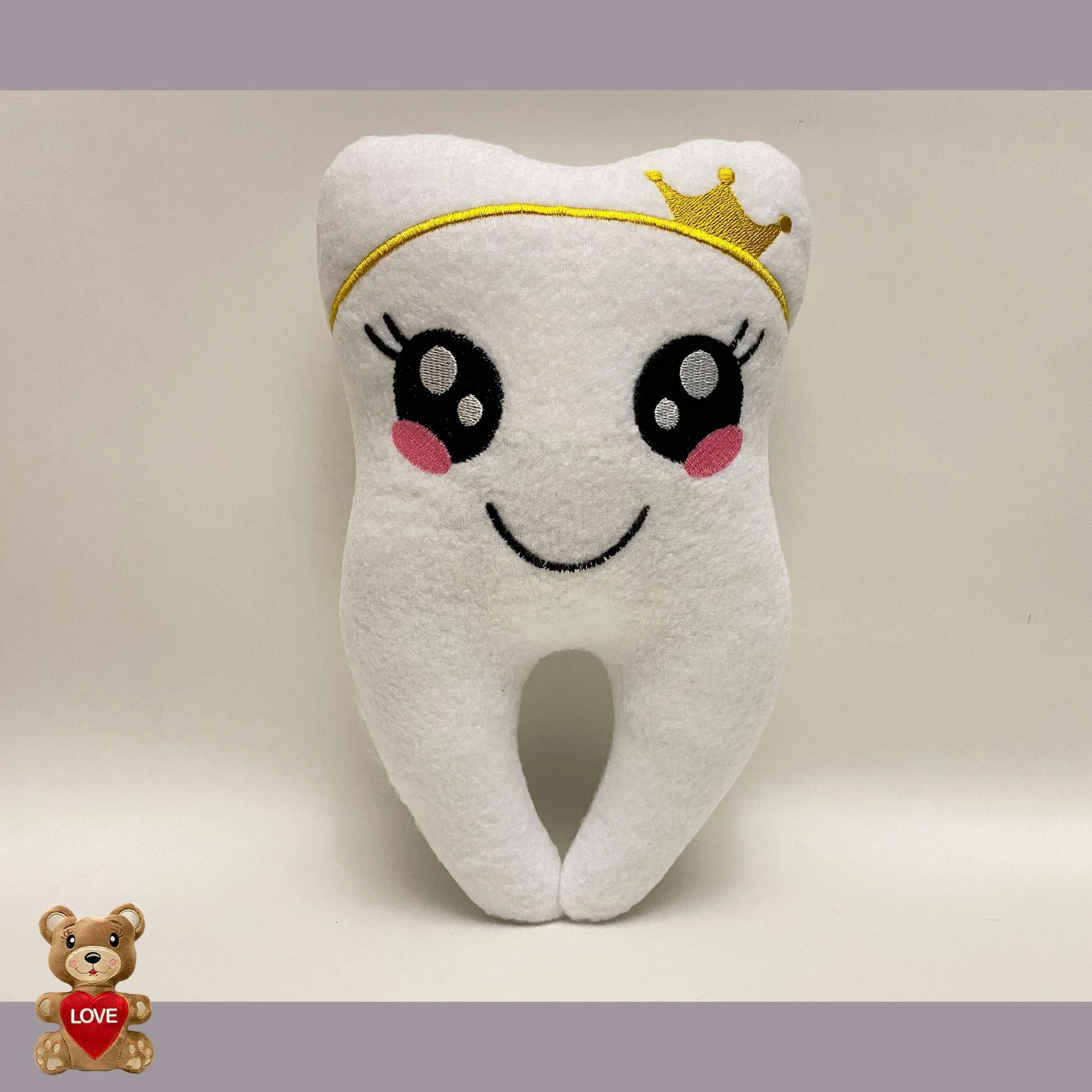 Personalised embroidery Plush Soft Toy Tooth - Custom Gifts For Children