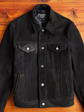 Premium Black Goatskin Type-3 Leather Jacket by 3sixteen x Schott NYC