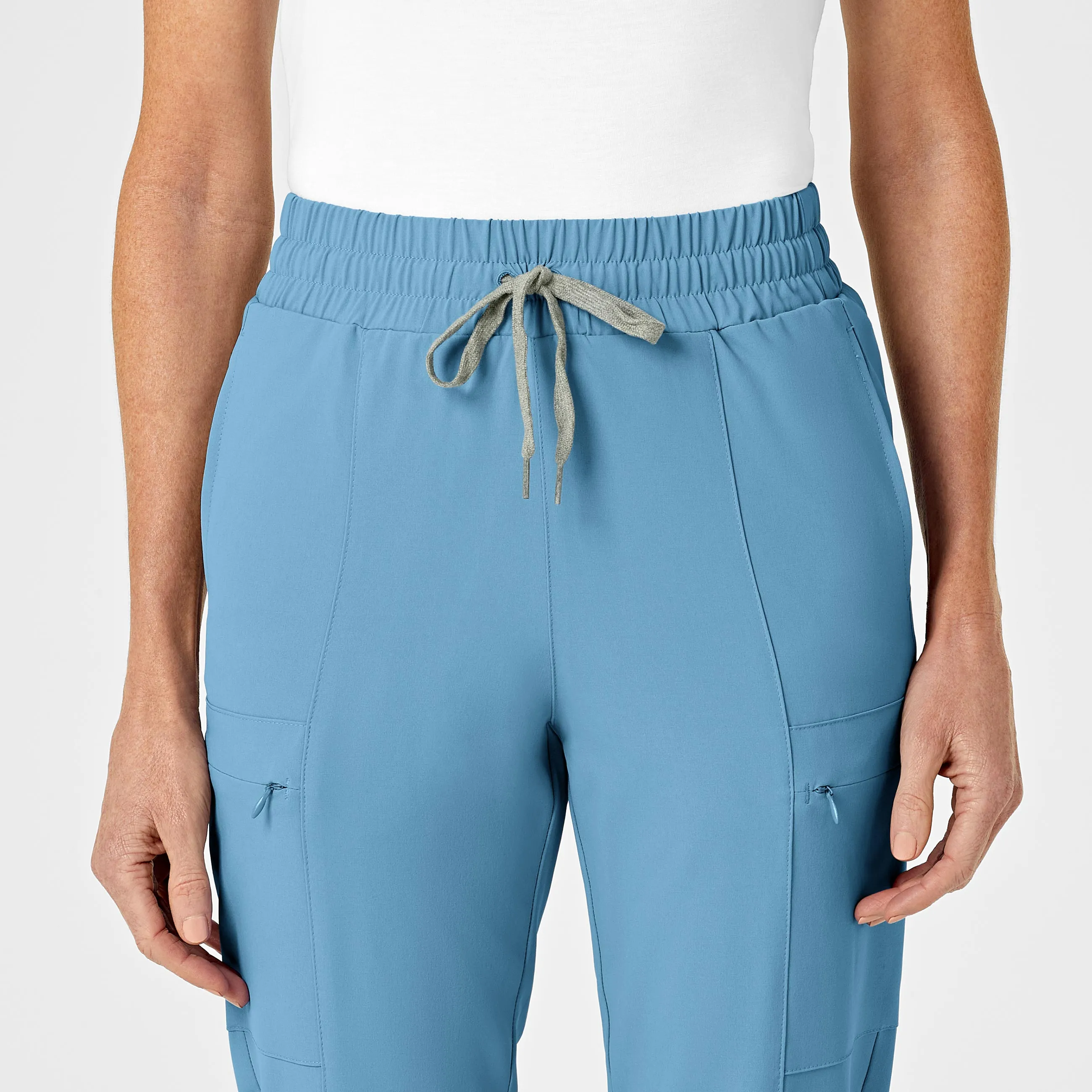 RENEW Women's High Waist Slim Leg Scrub Pant - Bay Blue