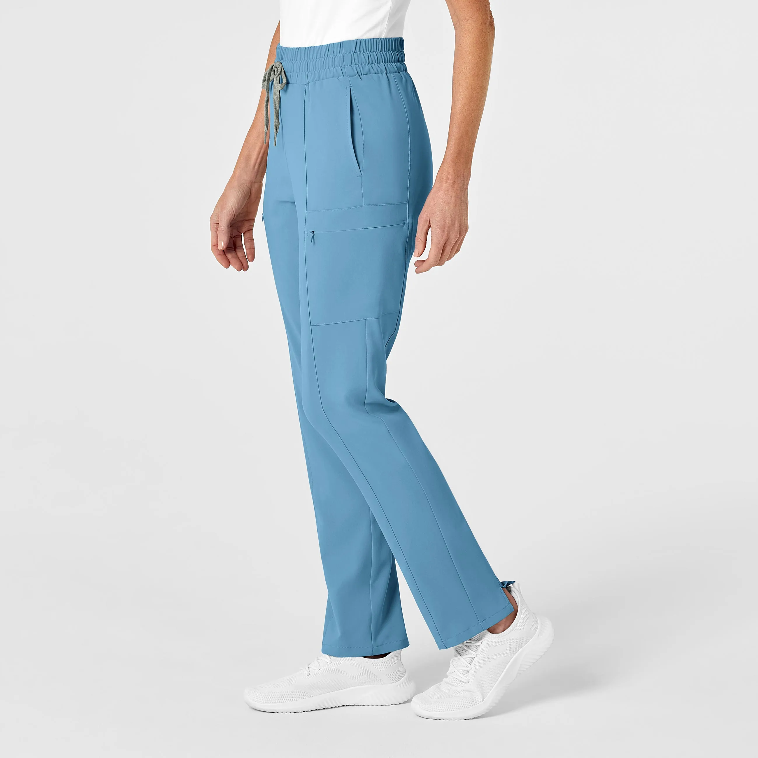 RENEW Women's High Waist Slim Leg Scrub Pant - Bay Blue