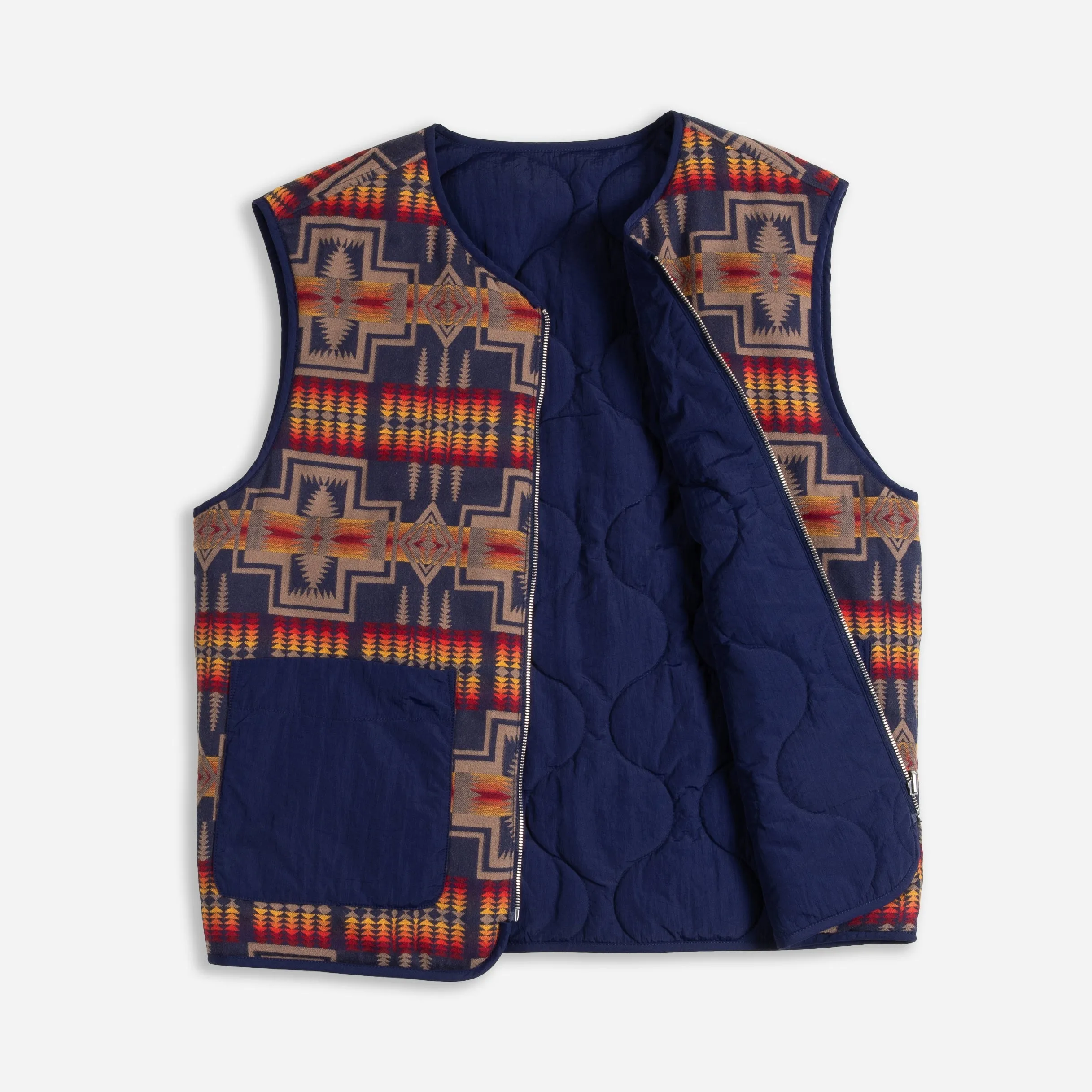 REVERSIBLE QUILTED VEST - HARDING NAVY