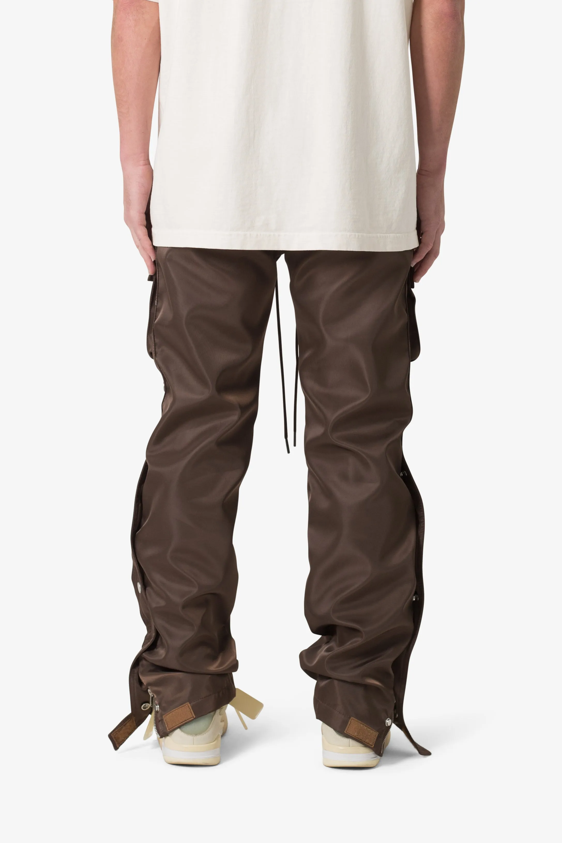 Snap Front Cargo Pants - Brown