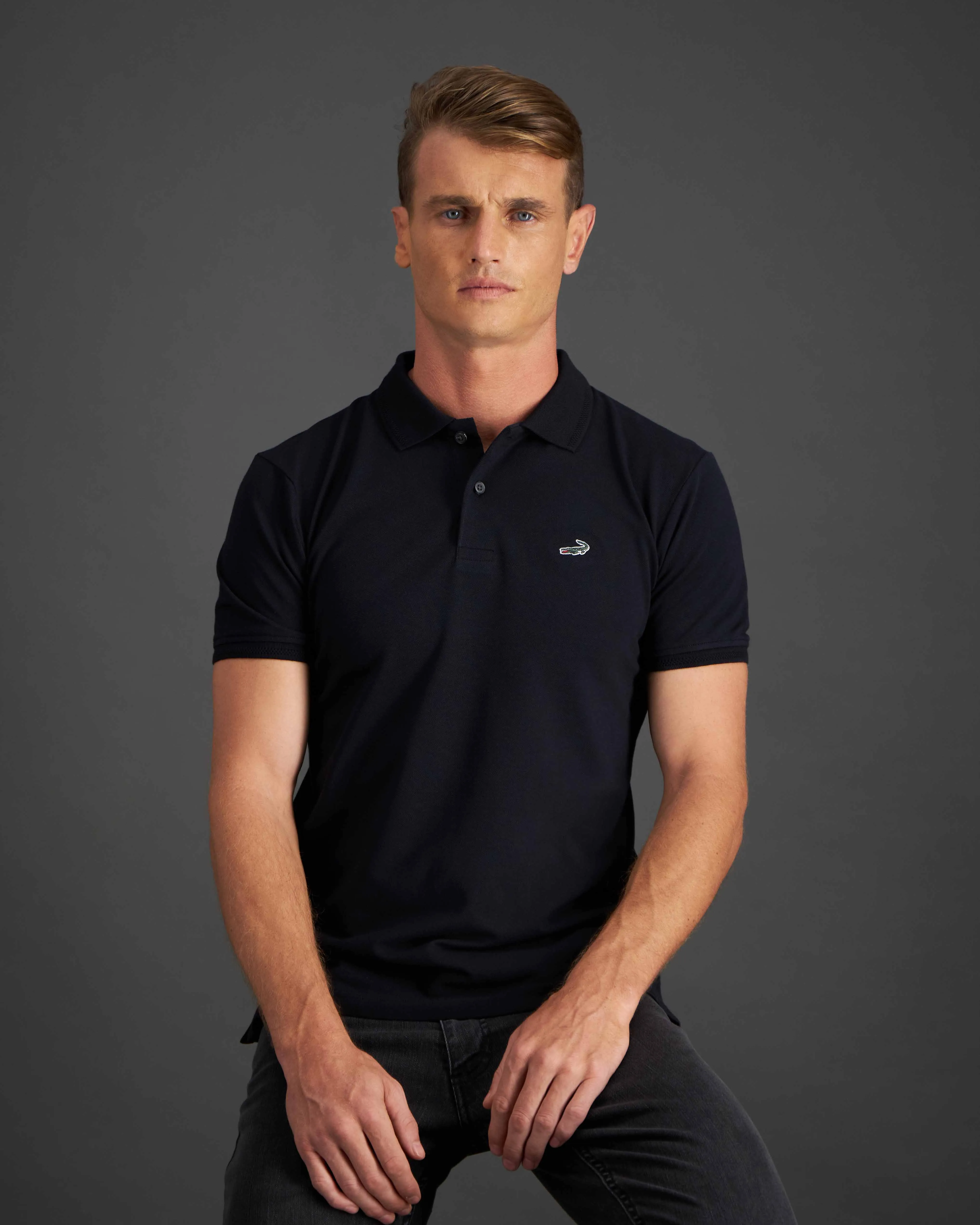 Supima Polo-Black Inck-Slim Fit