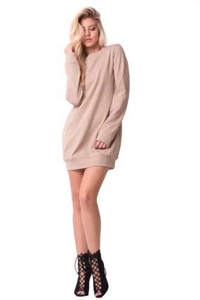 THE MYSTYLEMODE NUDE OVERSIZED SWEATER